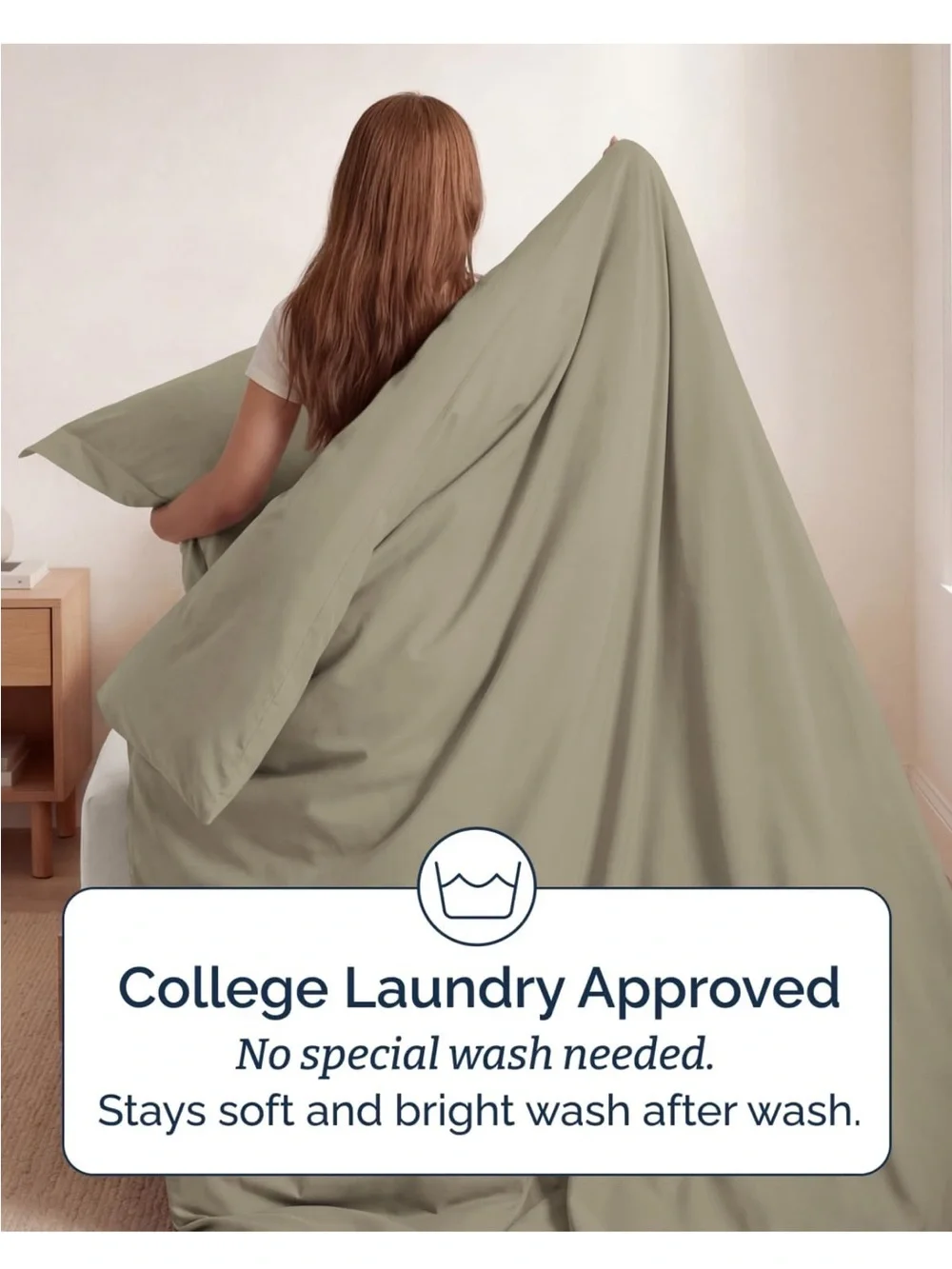 NEW Duvet Cover Twin/Twin XL - 2 Piece Set, College Dorm Room - Khaki